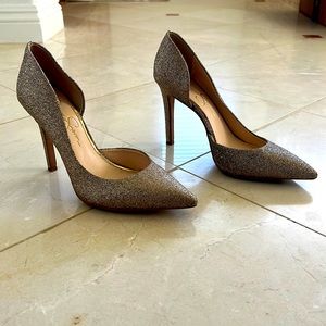 Jessica Simpson Gold Glitter Heels